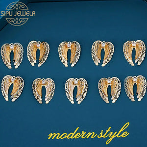 10Pcs Rhinestone Angel Wings Charms 23*20mm Pendant For DIY Jewelry