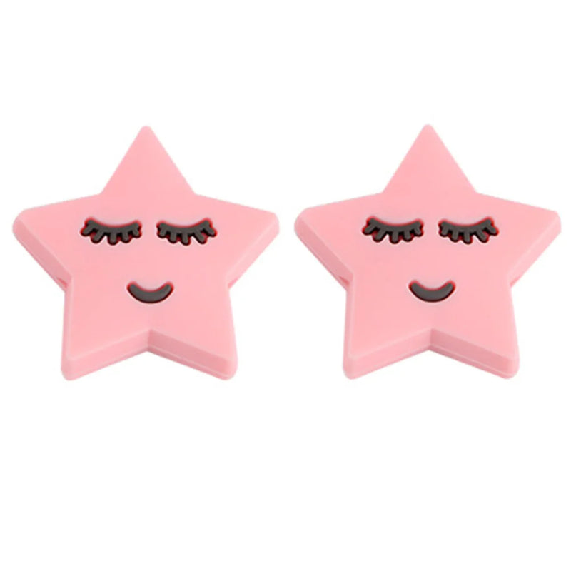 10Pcs Silicone Beads Star/Moon Food Silicone Teether Chew Bead DIY Jewelry