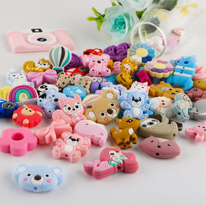 10Pcs Mix Silicone Beads DIY Jewelry Making Bracelets Pacifier Chain Accessories
