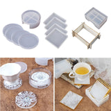 10Pcs Silicone Coaster Mold Resin Casting Kit