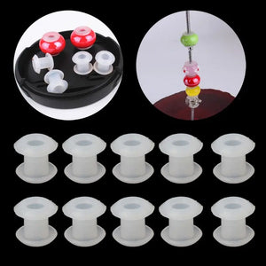 10Pcs Silicone Rubber Stoppers Ring Bead Spacer Charm Bracelet Jewelry