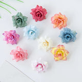 10Pcs Silk Rose Head Artificial Flowers Christmas Wreath Decoration