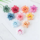 10Pcs Silk Rose Head Artificial Flowers Christmas Wreath Decoration