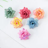 10Pcs Silk Rose Head Artificial Flowers Christmas Wreath Decoration