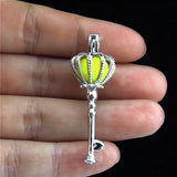 10Pcs Silver Crown Key Pearl Cage Locket Charm Pendant DIY Jewelry Making
