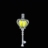10Pcs Silver Crown Key Pearl Cage Locket Charm Pendant DIY Jewelry Making