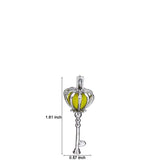 10Pcs Silver Crown Key Pearl Cage Locket Charm Pendant DIY Jewelry Making