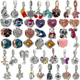 10Pcs Silver Pansy MOM Butterfly Charms Beads Pendant
