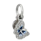 10Pcs Silver Pansy MOM Butterfly Charms Beads Pendant