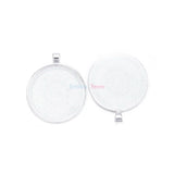 10Pcs Silver Round Blank Tray Base Bezel Pendant Setting DIY Findings 38mm Glass