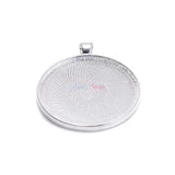 10Pcs Silver Round Blank Tray Base Bezel Pendant Setting DIY Findings 38mm Glass