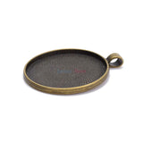 10Pcs Silver Round Blank Tray Base Bezel Pendant Setting DIY Findings 38mm Glass