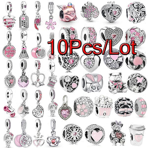 10Pcs Coffee Cup Unicorn Charms Pendant DIY Jewelry Making