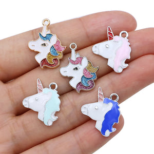 10Pcs Silver Plated Unicorn Charm Pendant DIY Jewelry Making