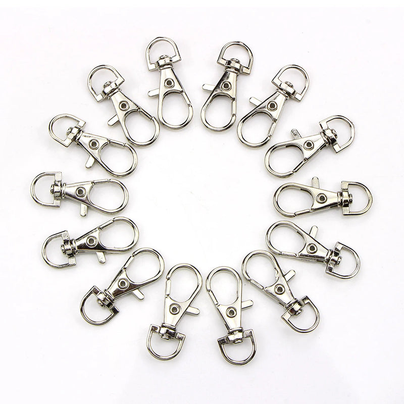 10Pcs Silver Swivel Lobster Clasp Clips 35mm Key Hook Key Ring Keychain