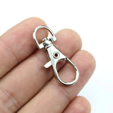 10Pcs Silver Swivel Lobster Clasp Clips 35mm Key Hook Key Ring Keychain
