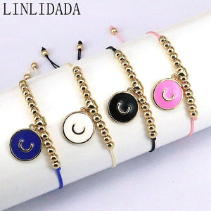 10Pcs Boho Moon Copper Beaded Rope Bracelet Girls Gift