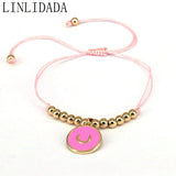 10Pcs Boho Moon Copper Beaded Rope Bracelet Girls Gift