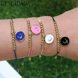 10Pcs Boho Moon Copper Beaded Rope Bracelet Girls Gift