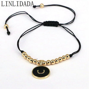 10Pcs Boho Moon Copper Beaded Rope Bracelet Girls Gift