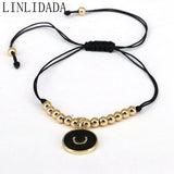 10Pcs Boho Moon Copper Beaded Rope Bracelet Girls Gift