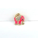 10Pcs Elephant Zircon Charm Pendant, Delicate CZ/Enamel Jewelry Charms