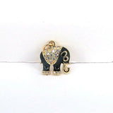 10Pcs Elephant Zircon Charm Pendant, Delicate CZ/Enamel Jewelry Charms