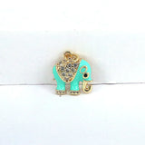 10Pcs Elephant Zircon Charm Pendant, Delicate CZ/Enamel Jewelry Charms