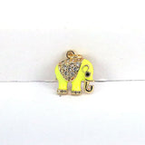 10Pcs Elephant Zircon Charm Pendant, Delicate CZ/Enamel Jewelry Charms
