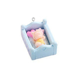 10Pcs 3D Baby Bed Resin Charms KeyChain Pendant DIY Jewelry Material