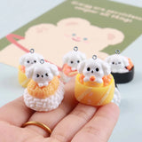 10Pcs 3D Dog Sushi Resin Charms Pendants for DIY Jewelry Making