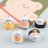 10Pcs 3D Dog Sushi Resin Charms Pendants for DIY Jewelry Making