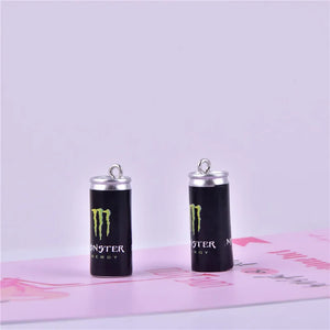 10Pcs 3D Drink Bottle Charms Resin Pendants for Earrings Keychain DIY Crafts