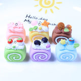 10Pcs Cake Roll Resin Charms Pendant DIY Craft Findings Accessories