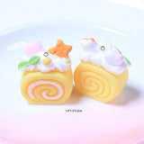 10Pcs Cake Roll Resin Charms Pendant DIY Craft Findings Accessories