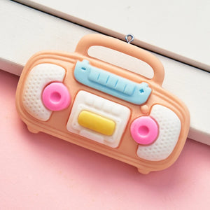 10Pcs Radio Sound Recorder Resin Charms for DIY Jewelry Making