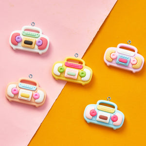 10Pcs Radio Sound Recorder Resin Charms for DIY Jewelry Making