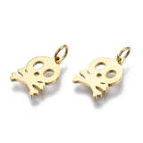 10Pcs Skull Head Stainless Steel Pendants Halloween DIY