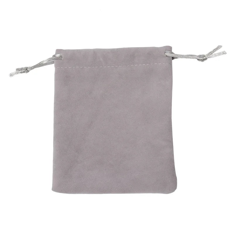 10Pcs Small Grey Velvet Bag 9x12cm Jewelry Packaging Bags