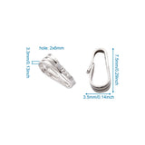10Pcs 925 Sterling Silver Snap On Lock Bail Charms Clasp DIY Jewelry Findings