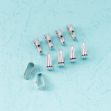 10Pcs 925 Sterling Silver Snap On Lock Bail Charms Clasp DIY Jewelry Findings