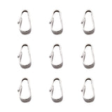 10Pcs 925 Sterling Silver Snap On Lock Bail Charms Clasp DIY Jewelry Findings