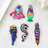 10Pcs Space Trip Charms Acrylic Astronaut Jewlery Findings 45*24 MM