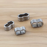 10Pcs Stainless Steel Double Barrel Slider Beads 4mm 5mm Round Leather Cord DIY