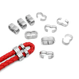 10Pcs Stainless Steel Double Barrel Slider Beads 4mm 5mm Round Leather Cord DIY