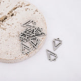 10Pcs Stainless Steel Double Triangle Charms Hollow Geometric Pendants