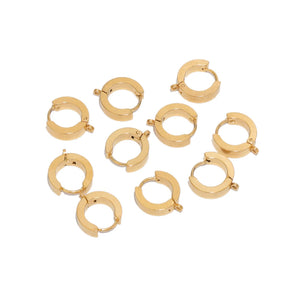 10Pcs Stainless Steel Ear Stud Hooks Round Ear Post DIY Punk Earring Accessory