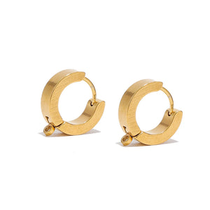 10Pcs Stainless Steel Ear Stud Hooks Round Ear Post DIY Punk Earring Accessory