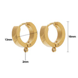 10Pcs Stainless Steel Ear Stud Hooks Round Ear Post DIY Punk Earring Accessory