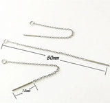 10Pcs Stainless Steel Tassel Chain Drop Dangle Earrings for Diy Jewelry